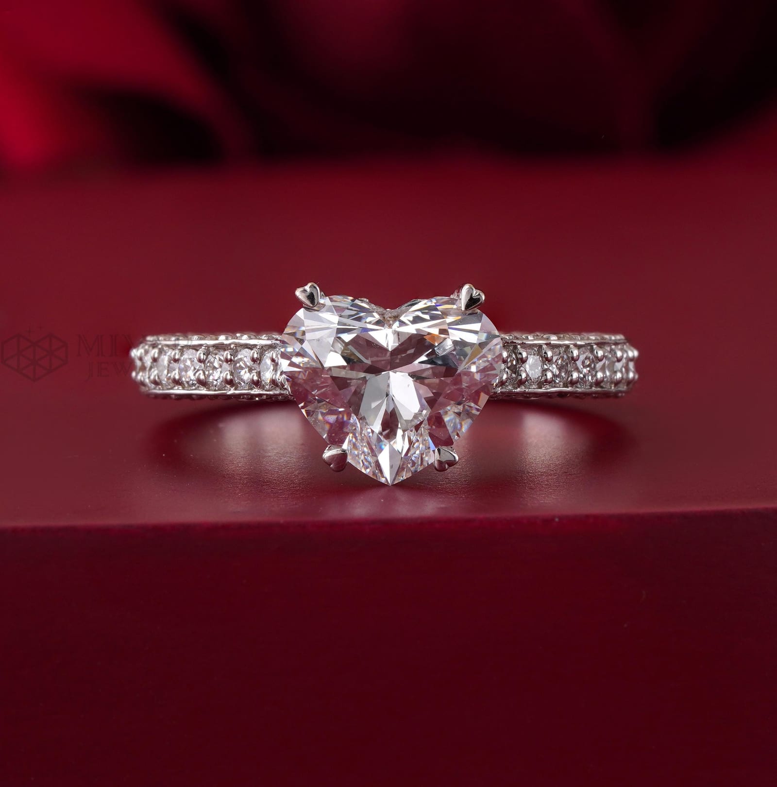 2.00CT Heart Cut Lab Grown Diamond Engagement Ring
