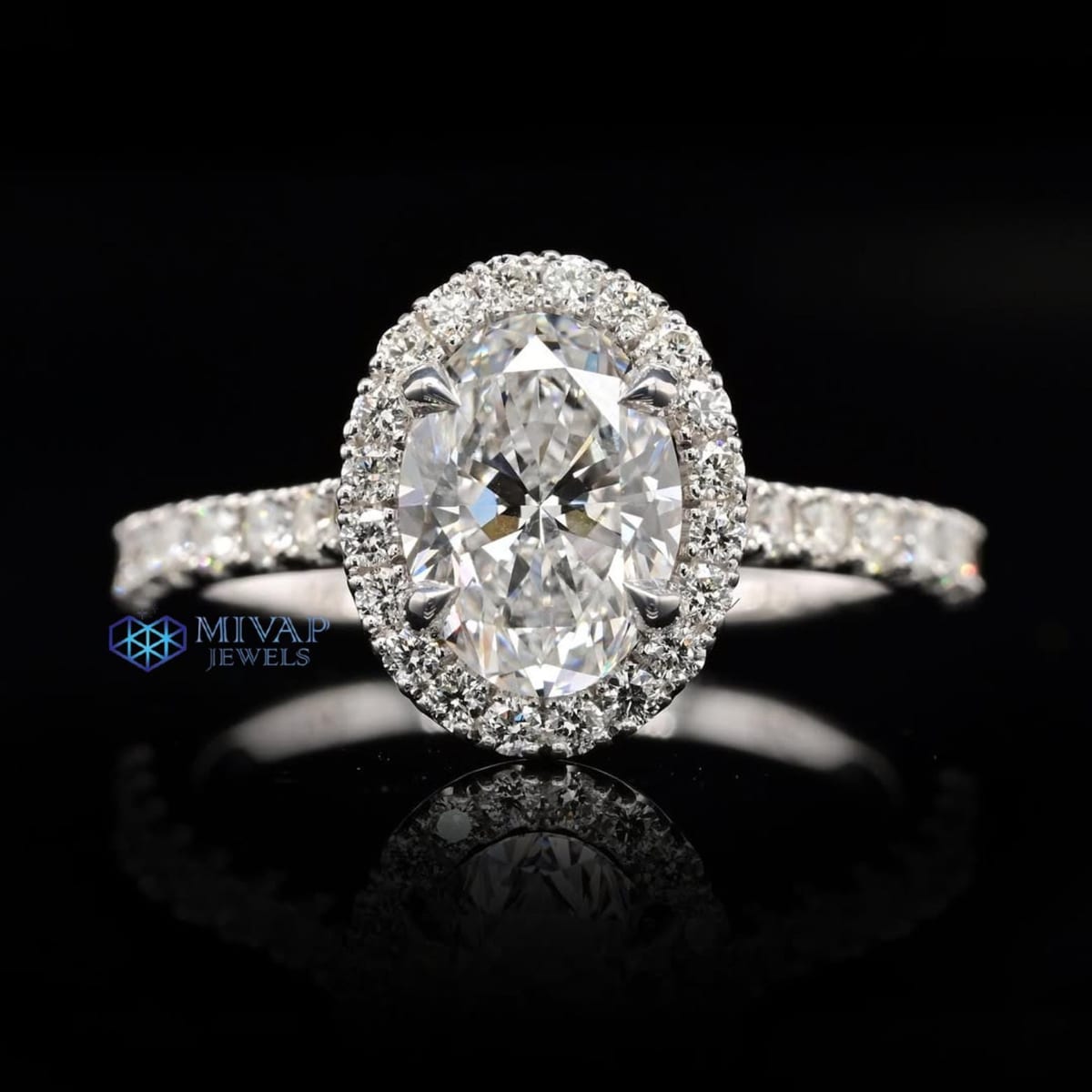 1.50 CT Oval Lab Grown Diamond Engagement Ring