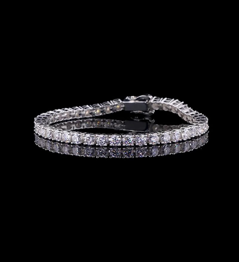 Round Cut Lab Grown Diamond Tennis Bracelet