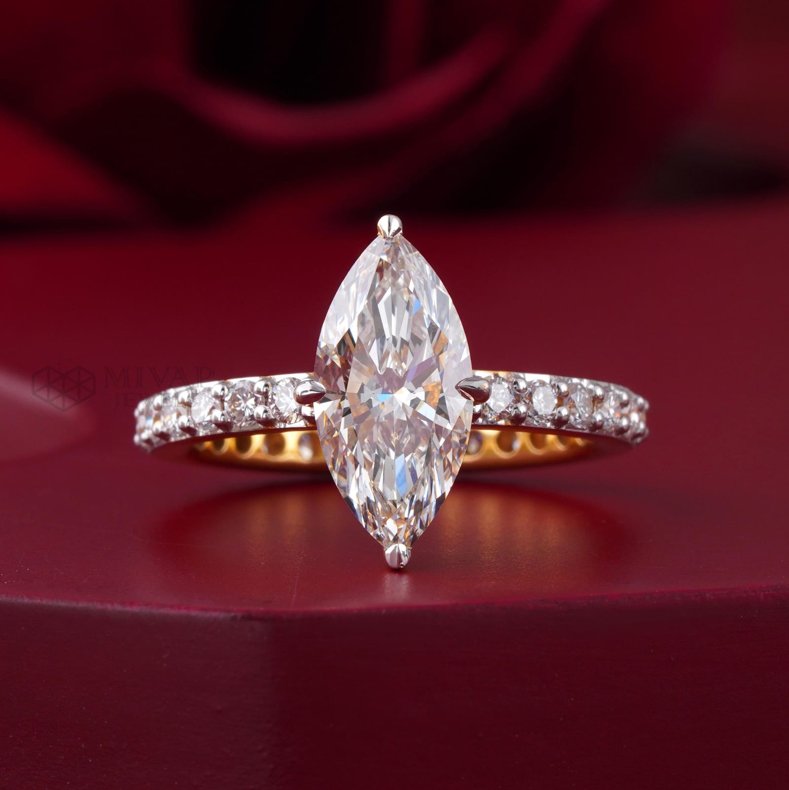 2.00 CT Marquise Lab Grown Diamond Engagement Ring