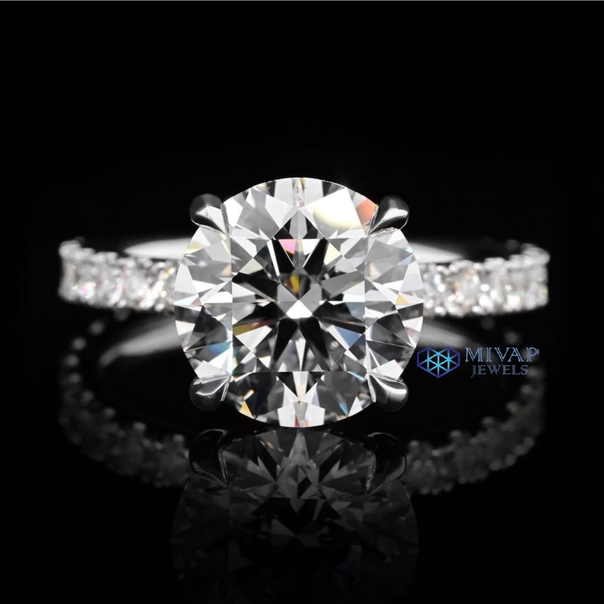 3.00ct Round Lab Diamond Engagement Ring