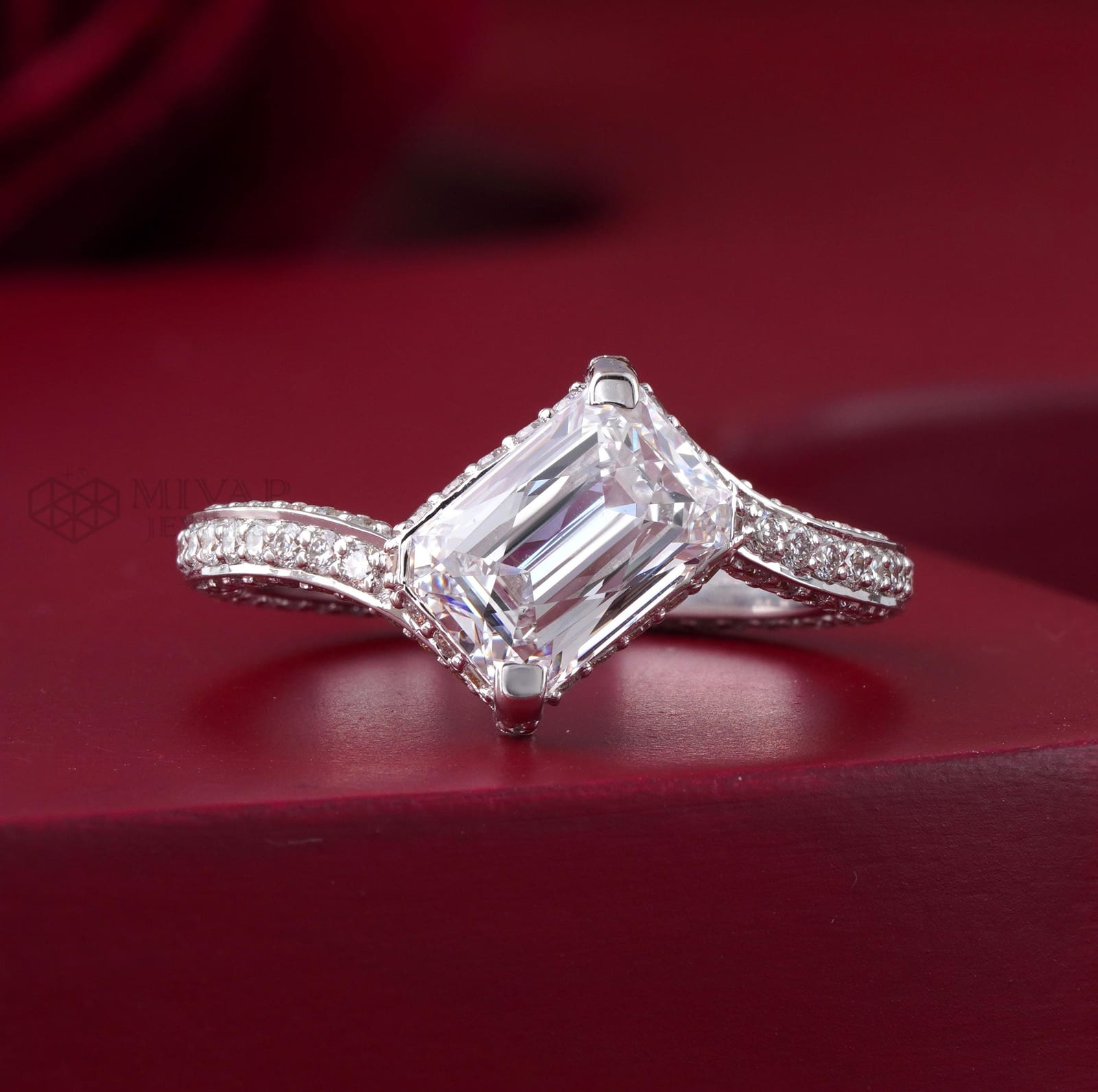 1.97CT Emerald Cut Lab Grown Diamond Ring