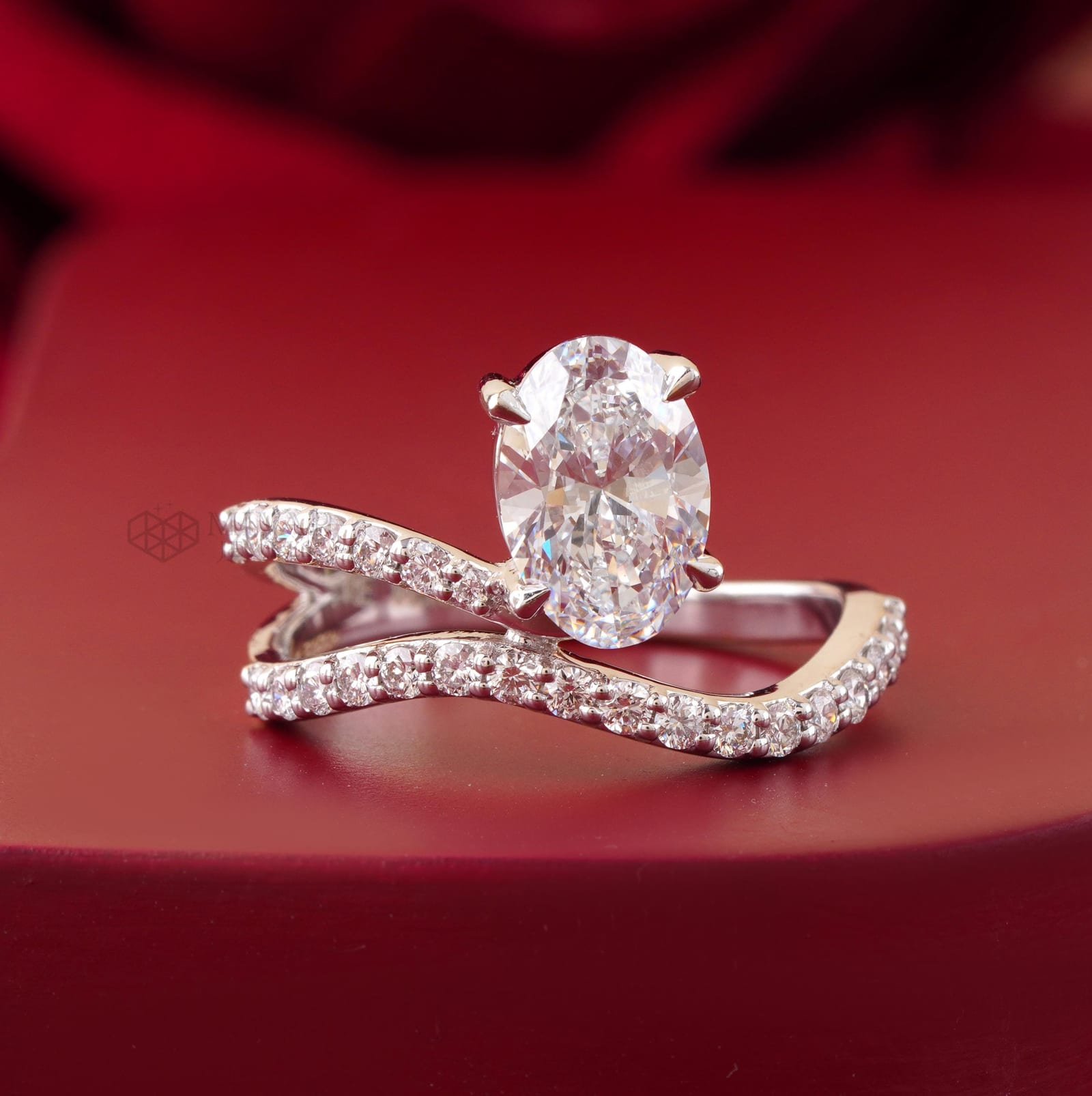 1.51CT Oval Lab Grown Diamond Engagement Ring