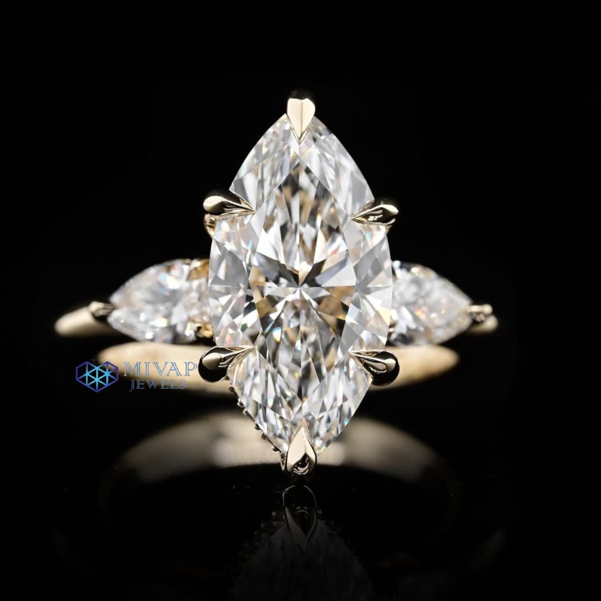 3.00 CT Marquise Lab Grown Diamond Engagement Ring