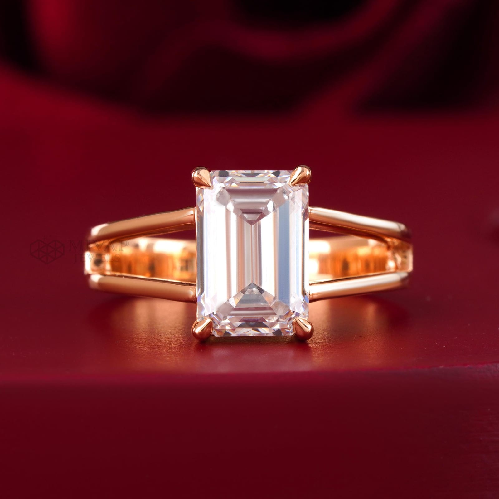3.01 CT Emerald Cut Lab Grown Diamond Ring