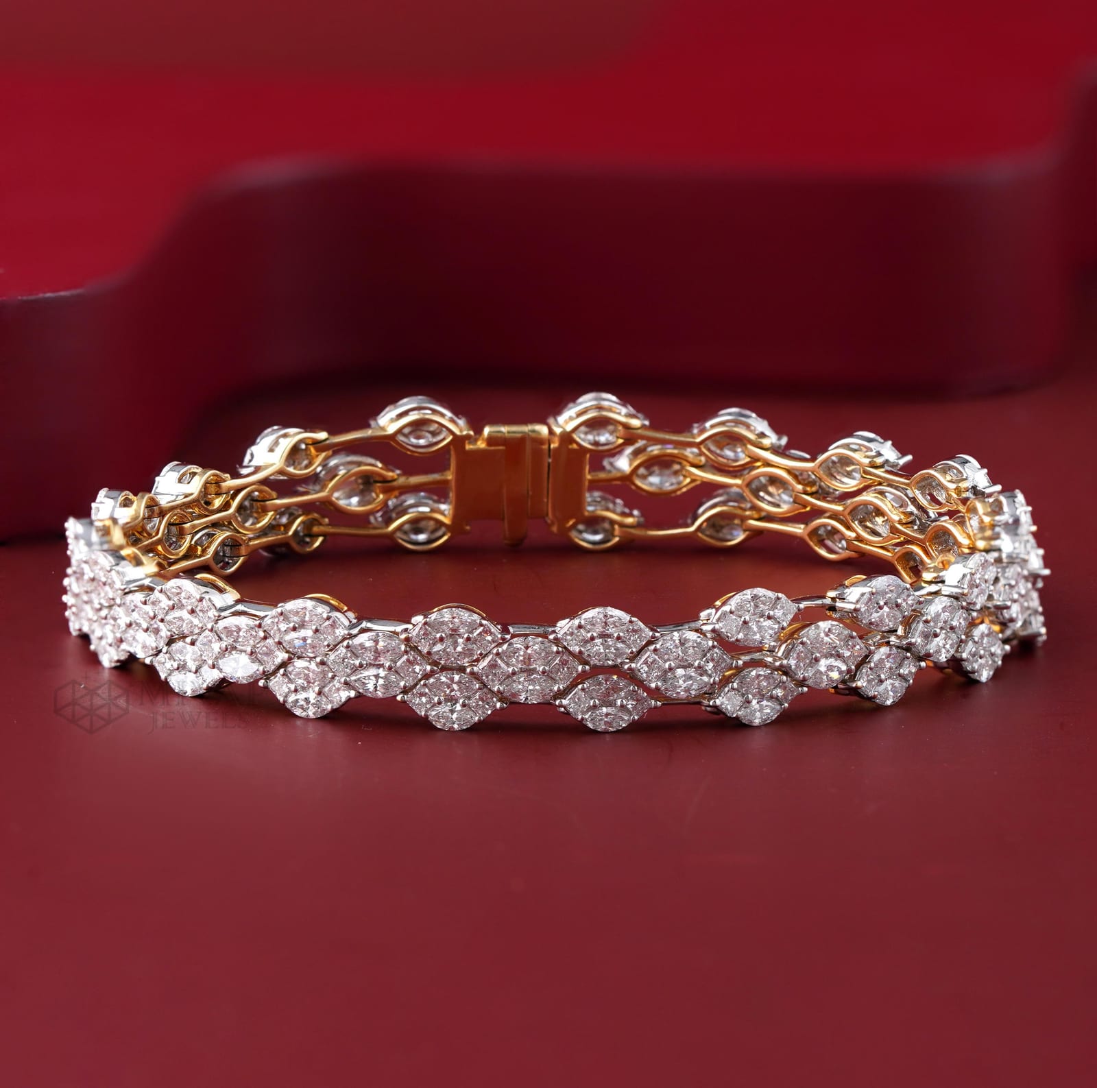 14KT Two-Tone Gold Lab Grown Diamond Tennis Bracelet