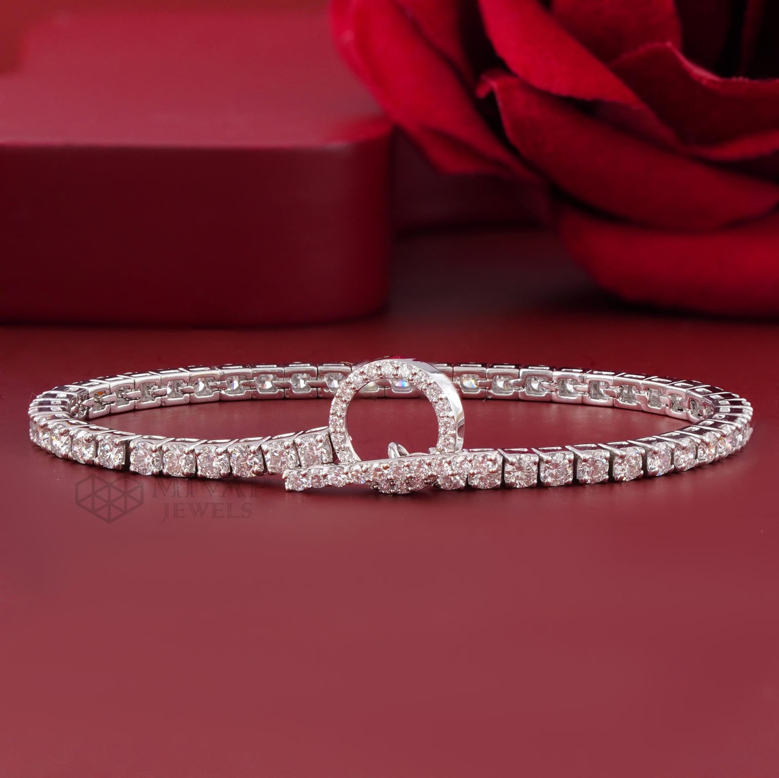 Lab Grown Diamond Tennis Bracelet – 14K Gold Circle Clasp
