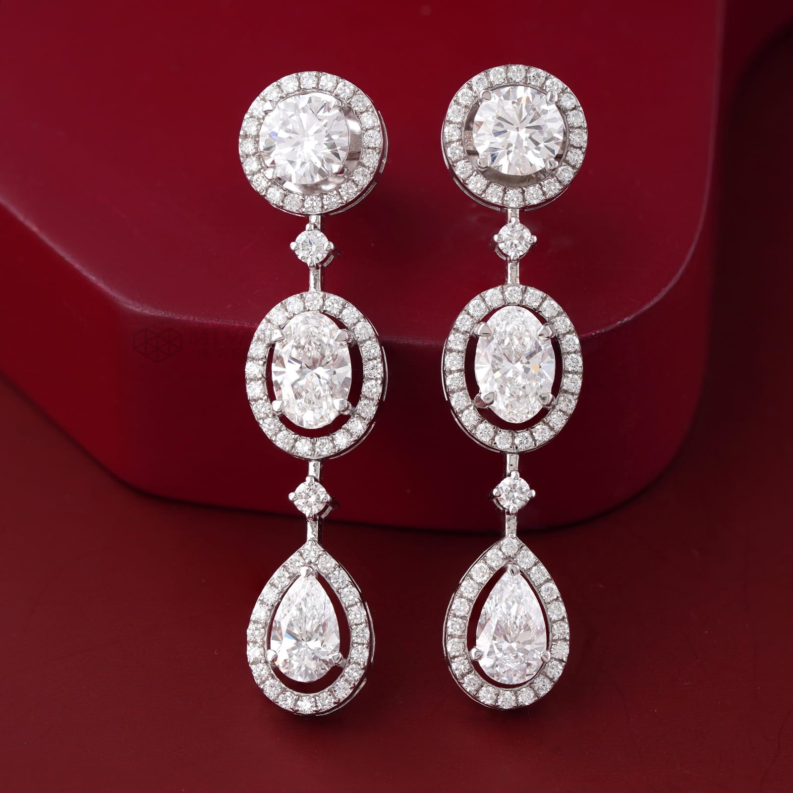 Lab Grown Diamond Drop Earrings: 14K White Gold