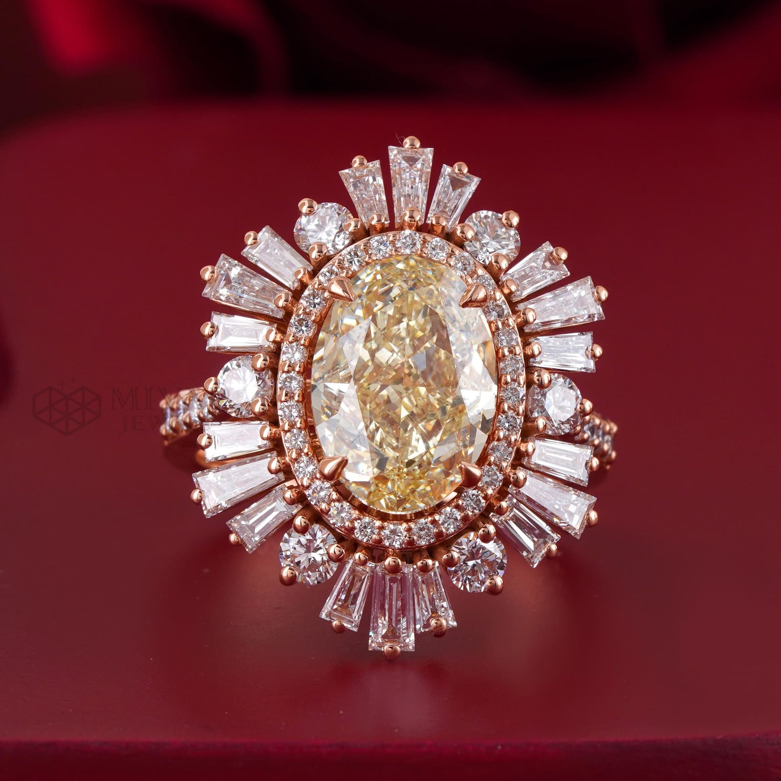 Fancy Yellow Oval Lab Grown Diamond Cocktail Ring