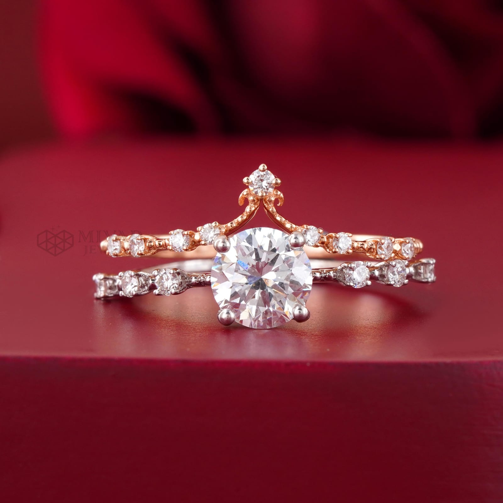 14KT Two-Tone Lab Grown Diamond Wedding Set