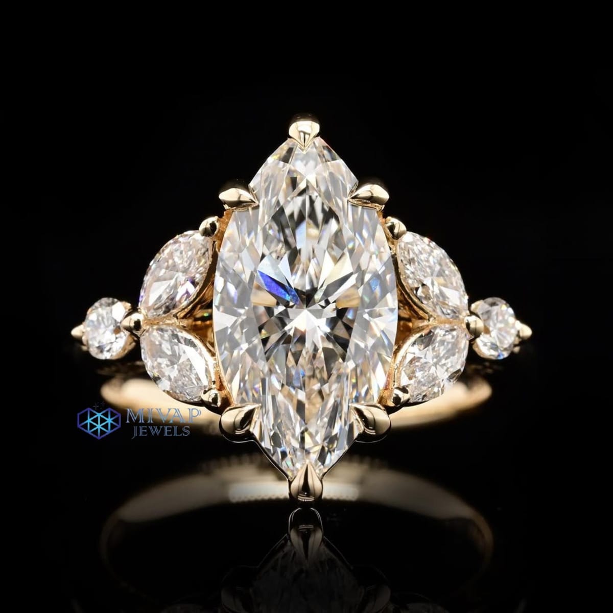 2.50 CT Marquise Lab Grown Diamond Engagement Ring