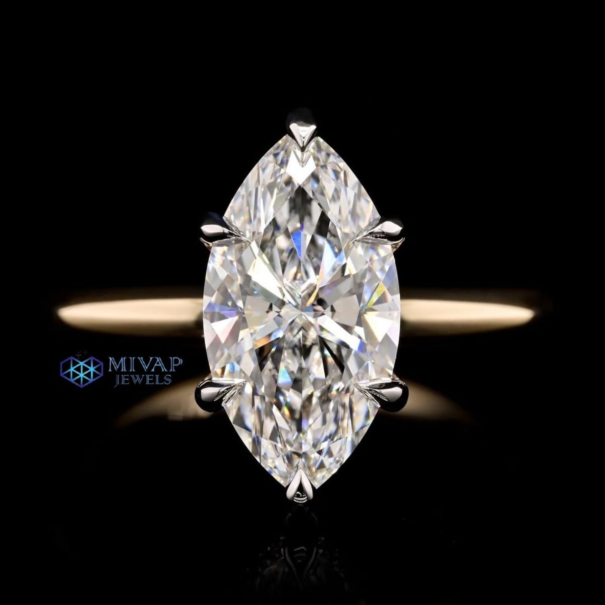 Marquise Cut Hidden Halo Engagement Ring