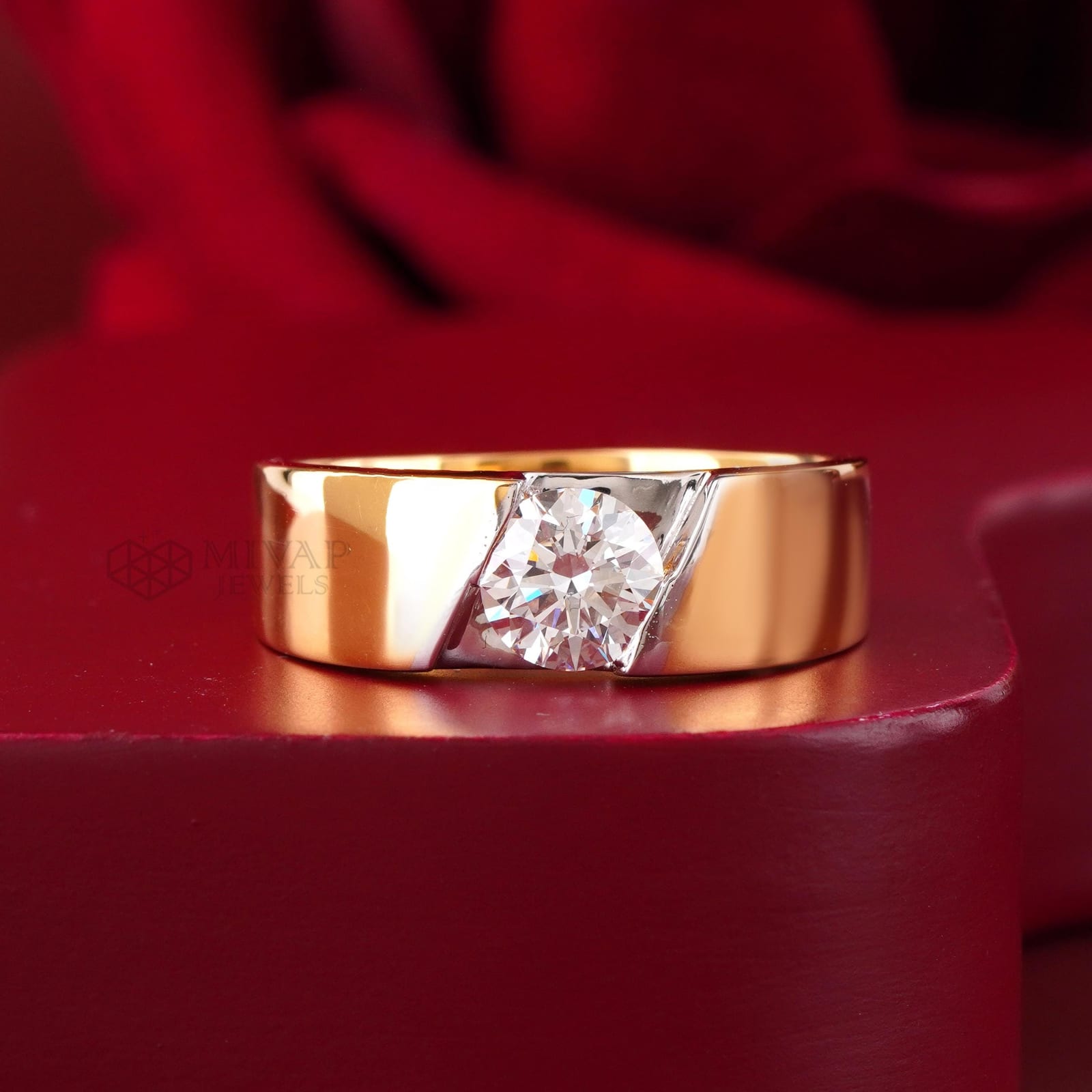 14K Gold Solitaire Lab Grown Diamond Ring