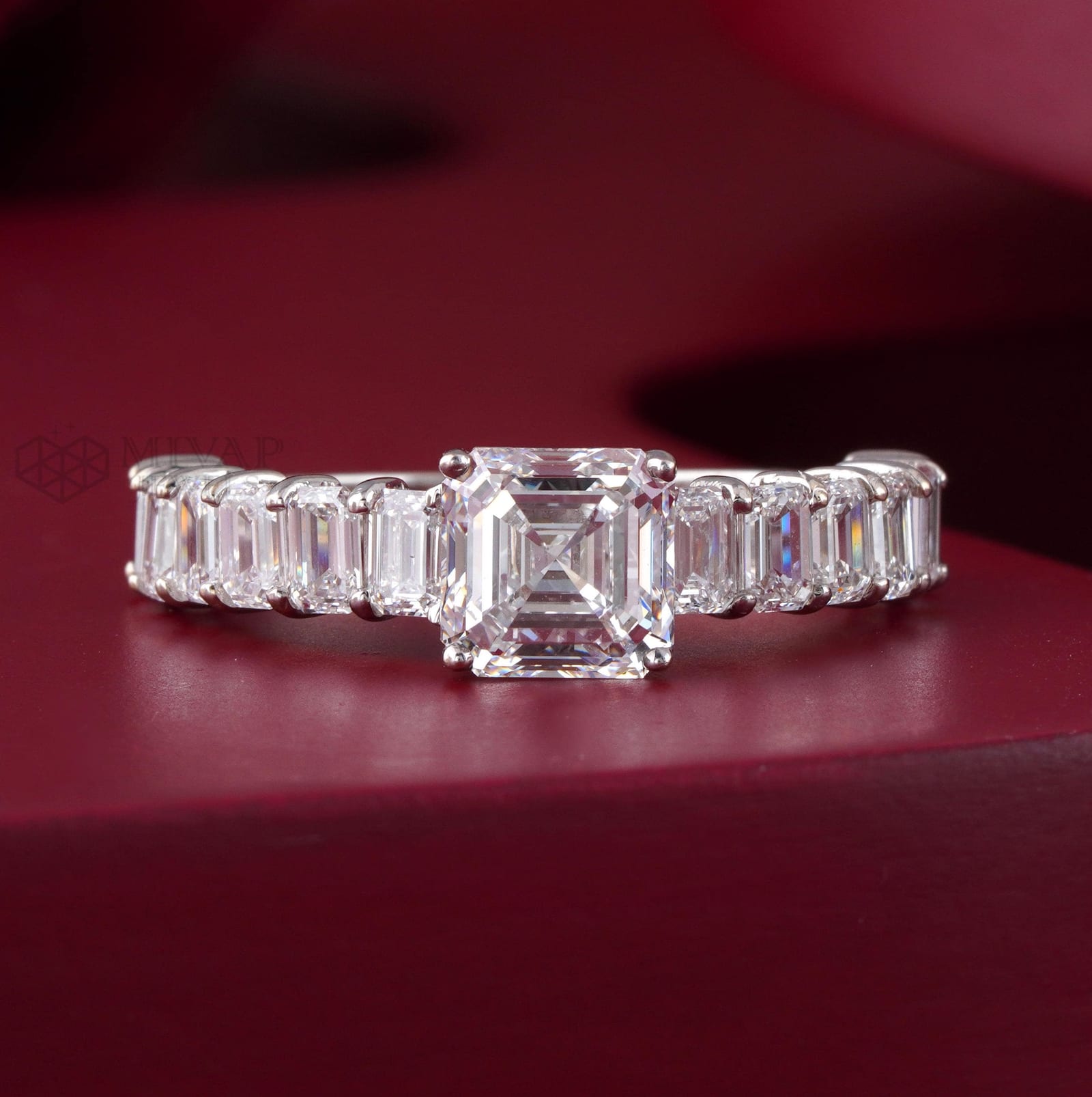 1.50 CT Asscher Cut Lab Grown Diamond Ring