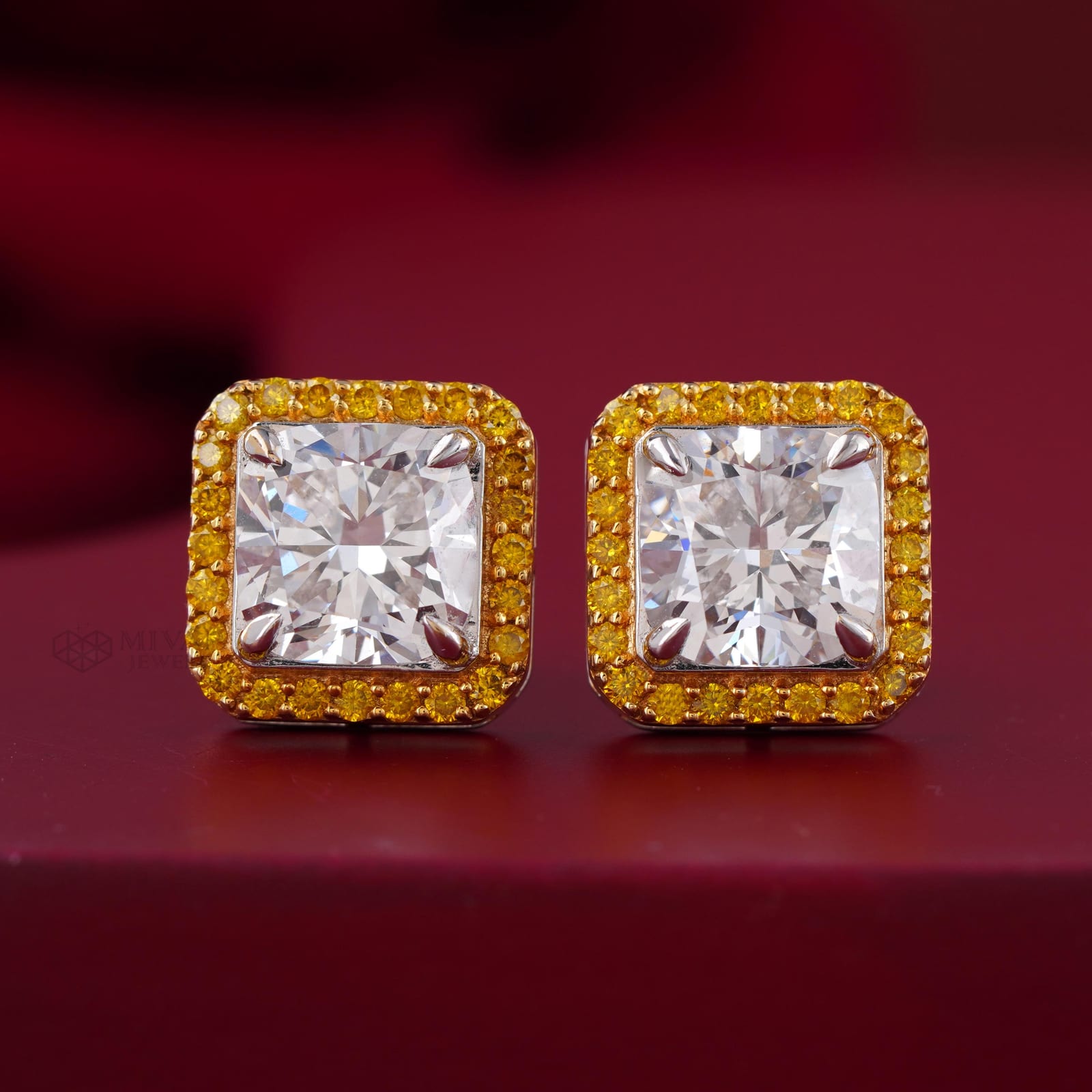 Cushion Cut Lab Grown Diamond Stud Earrings