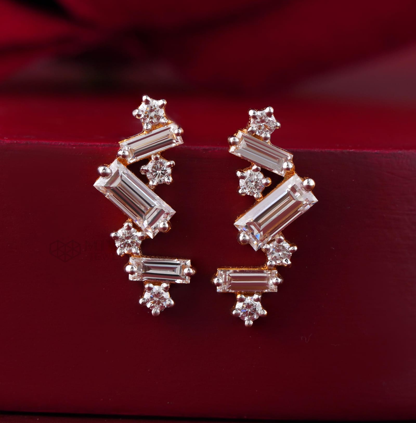 Baguette Lab Grown Diamond Stud Earrings