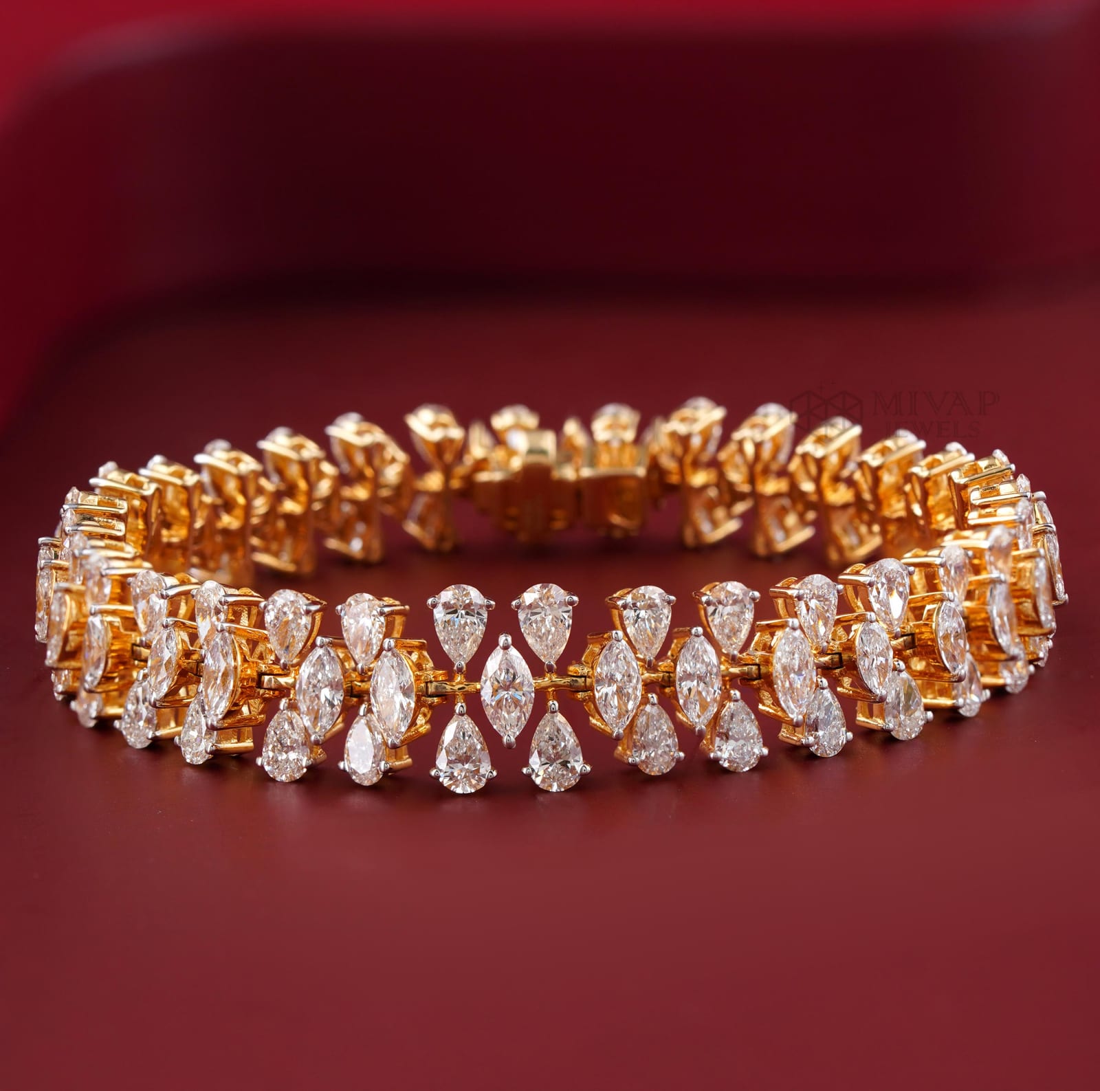 14KT Yellow Gold Lab Grown Diamond Tennis Bracelet