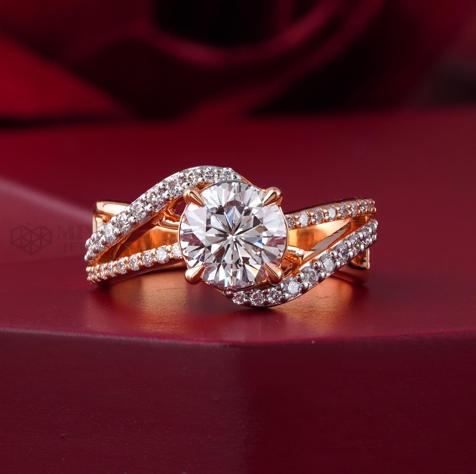 14KT Rose Gold Lab Grown Diamond Engagement Ring