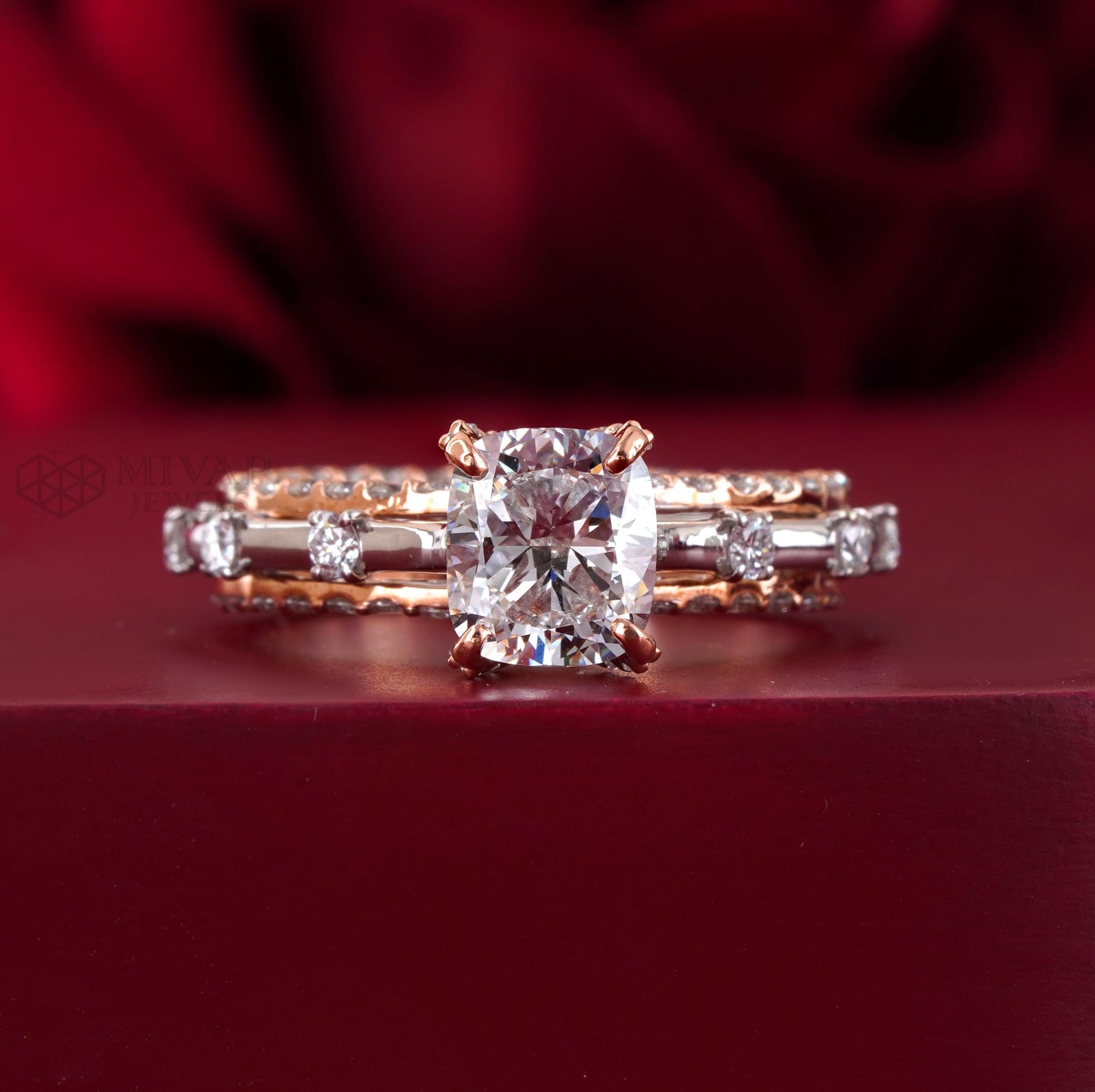 14KT Two-Tone Lab Grown Diamond Bridal Set